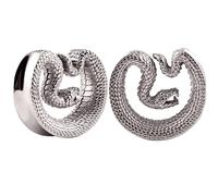 ( 1 Pair ) Snake Flesh tunnel Gauge Ear Piercing available size 0g (8mm) to 1 3/16" (30mm), 9/16" ( 14mm ), Acrylic Silicone Stone, no gemstone