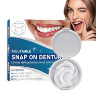 1 Pair Snap on Veneers Den/tures Fake Teeth,Clip in Veneers Teeth,Silicone Reline Den/ture Set,Temporary Vene/ers Te/ETH Top and Bottom Set,Adjustable Snap-On De/ntures,Tooth Repair,Comfortable