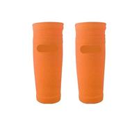 1 Pair Soccer Shin Guard Pad Sports Knee Pads Calf Sleeve Sock Leg Support Football Compression for Adult for Boys(Orange,S)