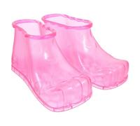 1 Pair Soft Pvc Foot Soaking Boots Small Size Fits up 42 | Lightweight Reusable Bath Shoes, Rosy Finish, Sauna and Bathroom Use, Smooth Margins
