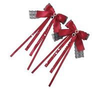 1 Pair Soft Ribbon Bow Hair Clip Solid Color Stylish French Bullet Fashion Hair Accessories for Women and Girls