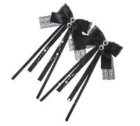 1 Pair Soft Ribbon Bow Hair Clip Solid Color Stylish French Bullet Fashion Hair Accessories for Women and Girls