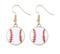 1 Pair Softball Earring Baseball Dangle Earrings Dangling Stylish Baseball Earrings Sports Ball Shape Baseballs Player Jewelry for Women Mother Fan Festival Gifts White Gold 1.4× 0.7 Inch