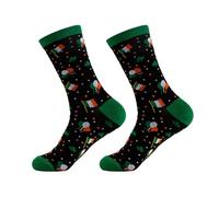 1 Pair St. Patrick's Day Socks Cute Irish Clovers Shamrock Printed Soft Casual Socks for Women Men Irish Shamrock Woven Design Holiday Green Striped