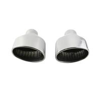 1 Pair Stainless Steel 304 Oval Exhaust Tip For Rs3 Rs4 Rs5 A4 A5 A6 63mm Slant Outlet Muffler End Tailpipe Muffler(Silver)