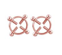 1 Pair Stainless Steel Round Non Piercing Nipple Ring Shield Body Piercing Jewelry Nipple Clips for Adult Play Adult Game for Women Rosy One Size