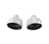 1 Pair Stainless Steel Universal Car Exhaust End Tip 63mm Outlet Rolled Oval Slant muffler tail for pipe Exhaust Tip(Silver)