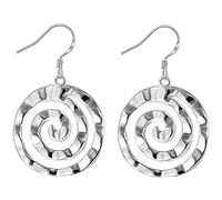 1 Pair Style Elegant Circles Earrings Studs Anti-Allergy Jewelry Accessories Valentine'S Day Gift For friend Silver Exquisite Workmanship Fashion