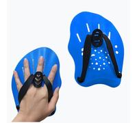 1 Pair Swimming Hand Paddles for Training, Adjustable Swim Paddles with Straps for Upper Body Resistance, Water Gloves, Unisex Swim Paddles for Hands, Ideal for Swimming Practice (Blue, Large)