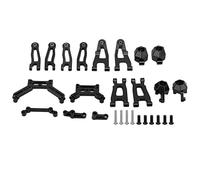 1 Pair Swing Arm Steering Cup Group Axle Mount Suspension Bracket Kit, Aluminum Alloy Upgrade for 1/16 RC Car, Compatible with SG1603 SG1604 UD1601 UD16024, Durable Metal Spare Par (Black)