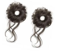 1 Pair Synthetic Hair Extension Bun For Kids Messy Styles Elastic Hairpiece Great For Quick Hairstyle Changes