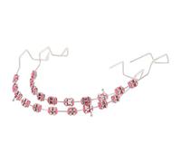 1 Pair Temporary Removable Teeth Braces, Clip on Braces for Teeth with Metal Wires, Metal Bracket and Orthodontic Ligature Ties for Dental Students to Practice (Rose Red)