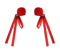 1 Pair The Film Of Anime Hairpin Plush Bun Ribbon Hair Clip For Children Fashionable Little Girls Cosplay Headdress