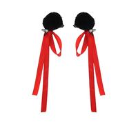 1 Pair The Film Of Anime Hairpin Plush Bun Ribbon Hair Clip For Children Fashionable Little Girls Cosplay Headdress