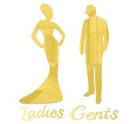 1 Pair Toilet Sign,Elegant Gold Bathroom Door Signs for Ladies and Gentlemen,Thick Acrylic Bathroom SignWall Stickers Restrooms Door Sign Plaque for Home, Hotel, Office, Store, Parking, Restaurant