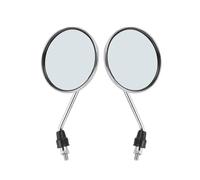 1 Pair Universal Motorcycle Rear View Mirror Chrome Motorbike Back Side Mirrors 8mm 10mm Thread For H&arley Moped Scooter(Chrome 10mm)