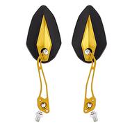 1 Pair Universal Motorcycle Rearview Side Mirrors, Adjustable Aluminum Handlebar Rear View Side Mirrors Motorbike Scooter 10mm 8mm(Yellow) gold motorcycle mirror