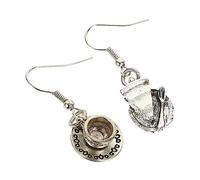 1 Pair Vintage Tea Cup Cake Earrings for Women Retro Alloy Jewelry Accessories Stylish Dessert Drop Earrings for Birthdays Weddings and Daily Wear
