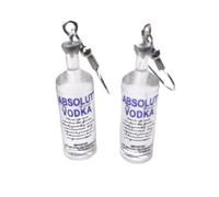 1 Pair Vodka Bottle Drop Earring Creative Cartoon Drinking Beer Style Pandent Earring Clear Bottle Dangle Hanging Ornament Practical Design and Durable Jewellery Findings