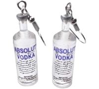 1 Pair Vodka Bottle Drop Earring Creative Cartoon Drinking Beer Style Pandent Earring Clear Bottle Dangle Hanging Ornament Practical Design Jewellery Findings