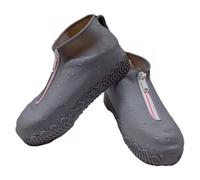 1 Pair Waterproof Shoe Covers Reusable Not-Slip Silicone Rain Shoe Covers with Zipper Outdoor Overshoes Galoshes Protectors Rain Boots for Women Men Cycling Camping