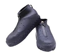 1 Pair Waterproof Shoe Covers Reusable Not-Slip Silicone Rain Shoe Covers with Zipper Outdoor Overshoes Galoshes Protectors Rain Boots for Women Men Cycling Camping