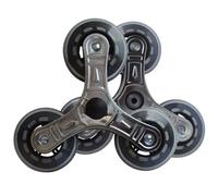 1 Pair Wheel Trolley Wheels Dolly Assembly Roller Shopping Cart Wheel Stair Climbing Triangle Caster Heavy Duty Stainless Steel Wheels Replacement