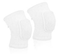 1 Pair White Elbow Pads, Thick Sponge Support Volleyball Elbow Pad, Breathable Volleyball Elbows Pads for Basketball, Tennis, Football, Skating (Large)
