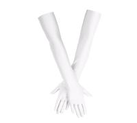 1 Pair White Long Gloves for Women,53 cm Classic Long White Gloves,Satin Glove In 1920s Style for Bridal,Fancy Dress Wedding Prom Opera Elegant Elbow Glove