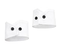 1 Pair White Nylon Detachable False Wrist Cuffs Decorative Sleeve Cuffs for Formal Wear Wedding Blouse Office Suit and Trench Coat