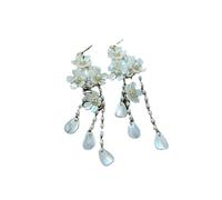 1 Pair White Shell Sakura Flower Pearl Tassel Earrings for Women Romantic Flower Drop Earring Exquisite Charms Jewelry Durability