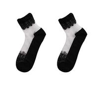 1 Pair Women Ladies Ultrathin Transparent Ankle Socks Lace Elastic Short Sock Black Nice and Attractive