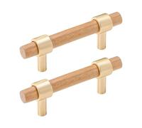 1 Pair Wooden Dresser Knobs Kitchen Cabinet Door Handles Cupboard Pulls Simple Drawer Knobs Furniture Hardware Wood Cabinet Furniture Handle Decoration