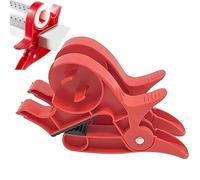1 Pair Wrapping Paper Cutter, Tape Dispenser - 2 in 1 Gift Wrapping Tool with Built-in Cutter & Tape Holder | Christmas Paper Cutter Rapid Wrapper Gift Wrappings Station Accessories (Red)
