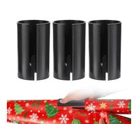1 Pair Wrapping Paper Cutter, Tape Dispenser - 2 in 1 Gift Wrapping Tool with Built-in Cutter & Tape Holder | Christmas Paper Cutter Rapid Wrapper Gift Wrappings Station Accessories (Black*3)