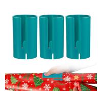 1 Pair Wrapping Paper Cutter, Tape Dispenser - 2 in 1 Gift Wrapping Tool with Built-in Cutter & Tape Holder | Christmas Paper Cutter Rapid Wrapper Gift Wrappings Station Accessories (Blue*3)