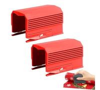 1 Pair Wrapping Paper Cutter, Tape Dispenser - 2 in 1 Gift Wrapping Tool with Built-in Cutter & Tape Holder | Christmas Paper Cutter Rapid Wrapper Gift Wrappings Station Accessories (Red*2)