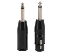 1 Pair XLR Adapter Black Professional 6.35mm 1/4inch Male to XLR Male Female Adapter for Mixer Microphone Amplifier