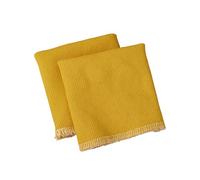 1 Pair Yellow Rib Knit Cuffs, 9.8cmx9.5cm Elastic Ribbed Cuffs, Seamless Tubular Ribbing Fabric for Sewing