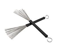 1 Pair Yootones Retractable Drum Wire Brushes Drum Sticks Brush Comfortable Rubber Handles for for Rock Band, Country music, Folk,Drummers(Black)