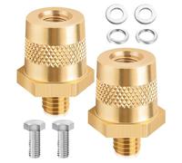 1 PairBattery Pole Adapters, M8 Battery Terminals Battery Terminal Connectors, Positive or Negative Brass Tone Post Adapters Cable Clamps for Car Trucks Yacht Batteries, with 2 Screws and 4 Washers