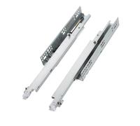 1 Pairs 42mm Width Soft Close Bottom Mount Drawer Slides - Three Section Damping Rails for Wooden Cabinets(10in)