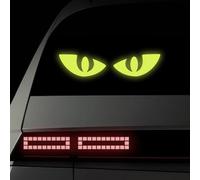 1 Pairs Car Reflective Eye Stickers Decals Funny Monster Eyes Pattern Safe Warning Sign Decal for Car Trunk Rear Tailgate Bumper Car Glass Window (Fluorescent Green)