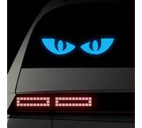 1 Pairs Car Reflective Eye Stickers Decals Funny Monster Eyes Pattern Safe Warning Sign Decal for Car Trunk Rear Tailgate Bumper Car Glass Window (Blue)