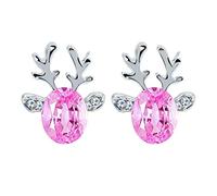 1 Pairs Fashion Lovely Antlers Earrings Elegant Crystal For Womens Gift Pink Sturdy And Practical Nice Processed