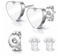 1 Pairs Heart Stud Earrings for Women, Minimalist Tiny Love Heart Studs, Love Gift for Christmas Valentines Day Anniversary