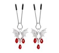 1 Pairs Metal Bondage Nipple Clamps with Red Jewelry Breast Clips Slave BDSM Sex Toys for Woman Adult Games Flirtng Toy Sex Shop White One Size