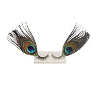 1 Pairs Peacock Feather False Eyelashes Reusable Self-Adhesive Lashes Fashion Women Eye Makeup Tools for Halloween Cosplay Black