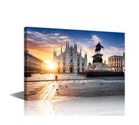 1 Panel Canvas Wall Art Milano Spirit Pictures Print On Canvas for Home Decoration, Milano Landscape Posters and Prints Stretched Framed Gallery-Wrapped Ready to Hang, 36" Wx24 H