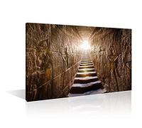 1 Panel Egypt Wall Decor Living Room Temple of Edfu Egypt Pictures Black and White Wall Art Walls Full of Egyptian Hieroglyphs Artwork Paintings Print on Canvas Framed Ready to Hang (24" Wx36 H)